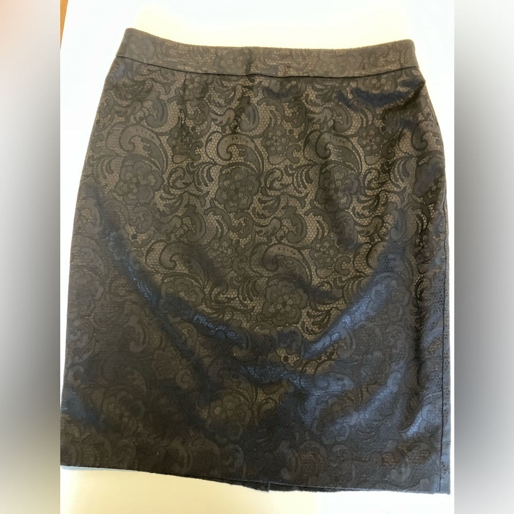 Women’s Lace/Paisley Print Skirt, Size 8, Black, by Apt. 9